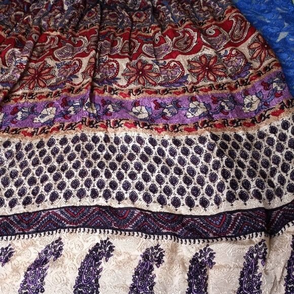 Parking Permit Free Size Mlticlrd ElasticWaist AbstractPrint Maxi Women’s Skirt. - Picture 2 of 7